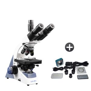 Microscopio Trinocular Otica Finita Acromatico Led Aumento 1600x + Câmera para Microscópio 34MP HDMI USB