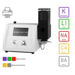 Fotometro de Chama - Digital K, Na, Li, Ca, Ba com Impressora embutida